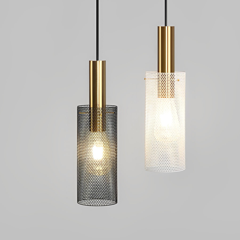 Cylindrical Minimalist Iron Grid Creative Modern Pendant Lighting