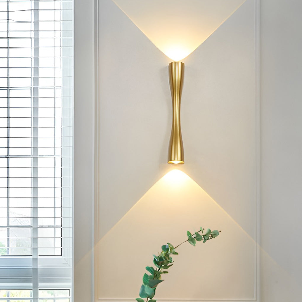 Electroplated Metal LED Up and Down Lights Modern Wall Sconce Lighting