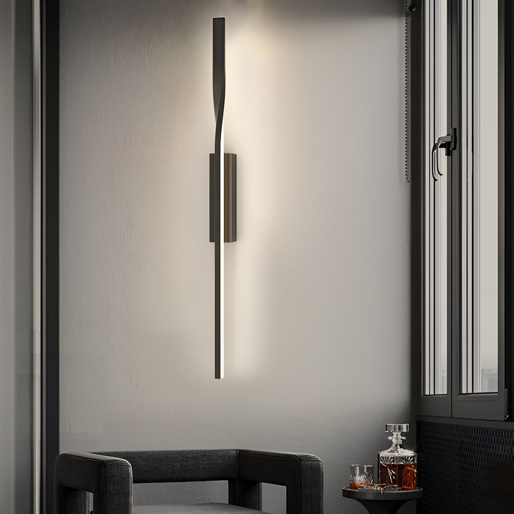Creative Linear LED Black Modern Minimalist Wall Lamp Wall Sconce Lighting