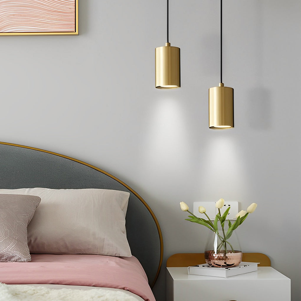 Cylindrical Minimalist Copper Electroplated Nordic Chandelier Spotlight
