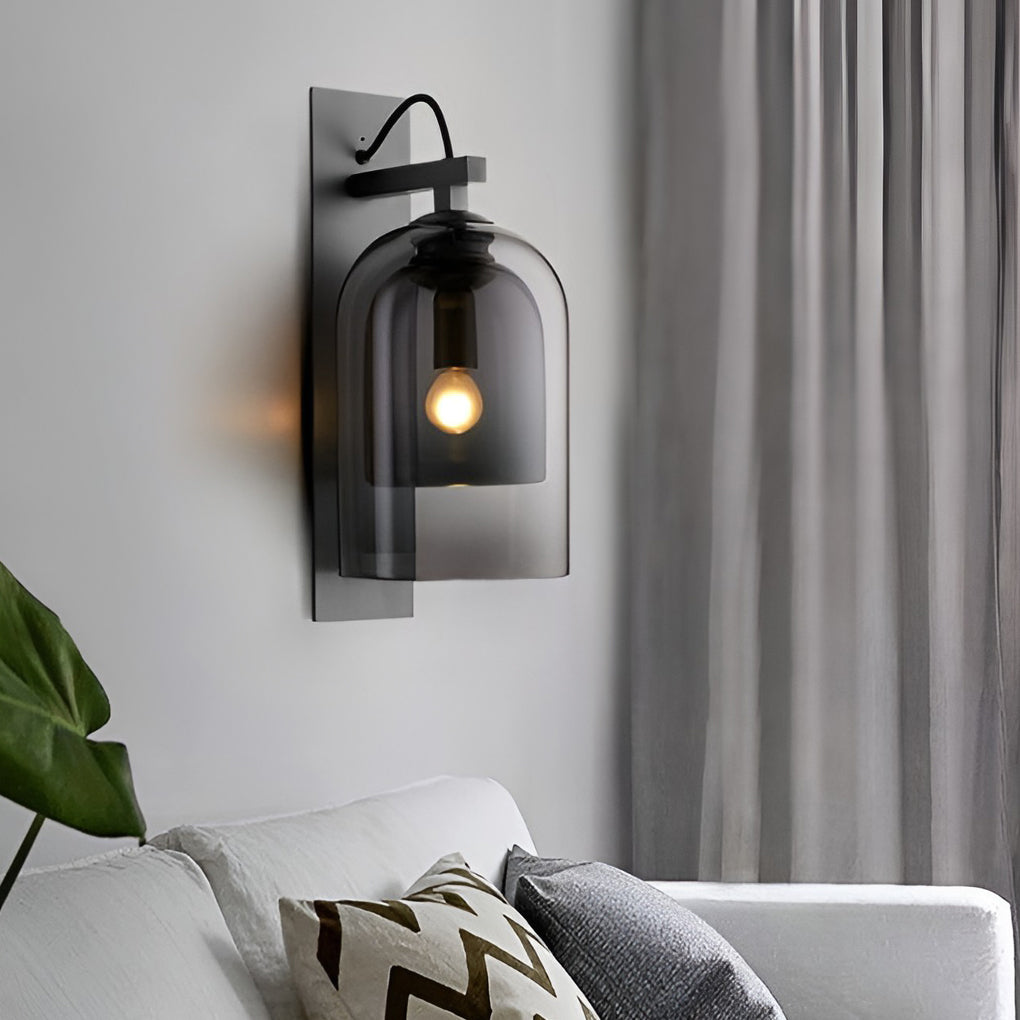 Minimalist Glass Iron Nordic Plug in Wall Lamp Wall Sconce Lighting - Dazuma