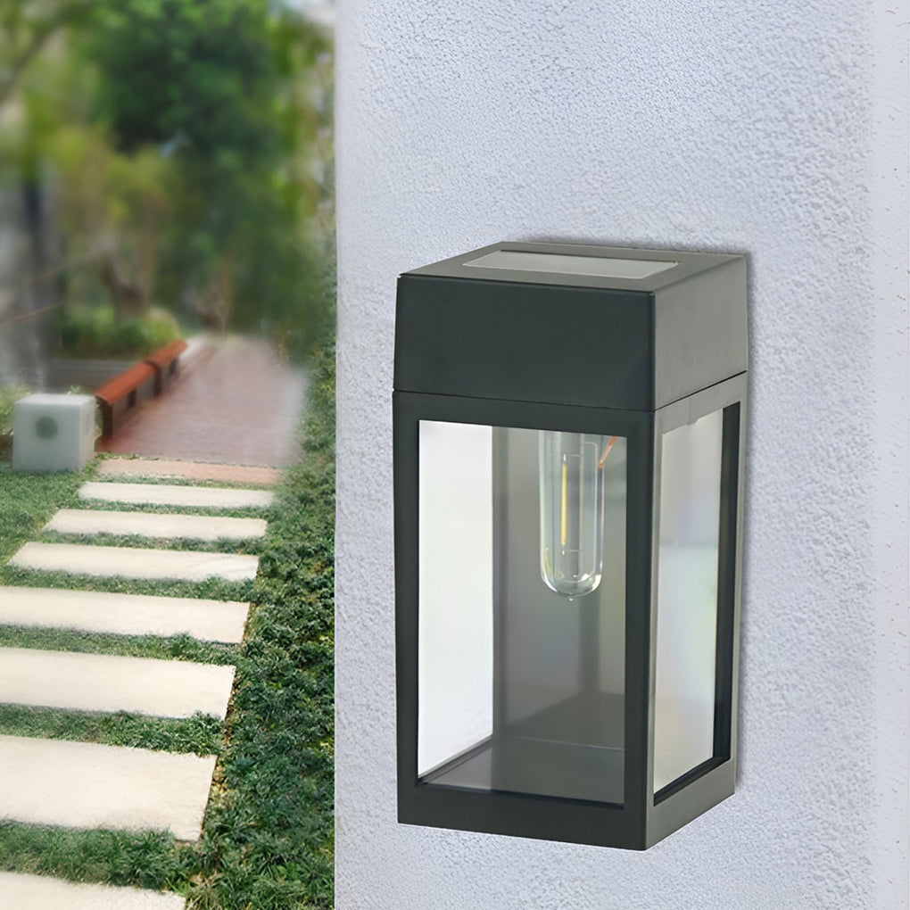 Rectangular Glass LED Waterproof Light-controlled Solar Wall Lamp - Dazuma