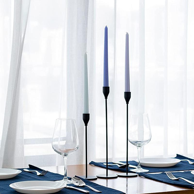 Black Candle Holders Taper Candlestick Holder Set of 3