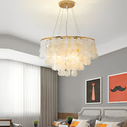 Round Shells Pieces Electroplated Iron LED Nordic Chandelier Pendant Lights - Dazuma
