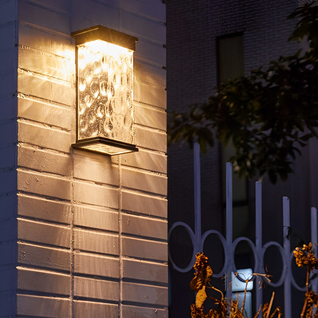 Outdoor Waterproof LED Intelligent Decor Black Solar Wall Lights Fixture