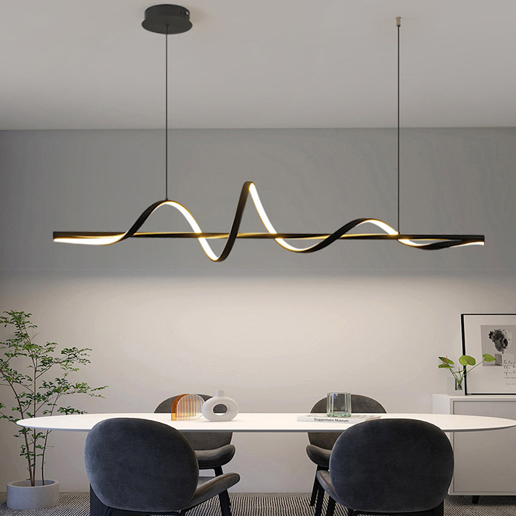 Wavy 360° Rotating Ring Three Step Dimming LED Nordic Chandelier Light