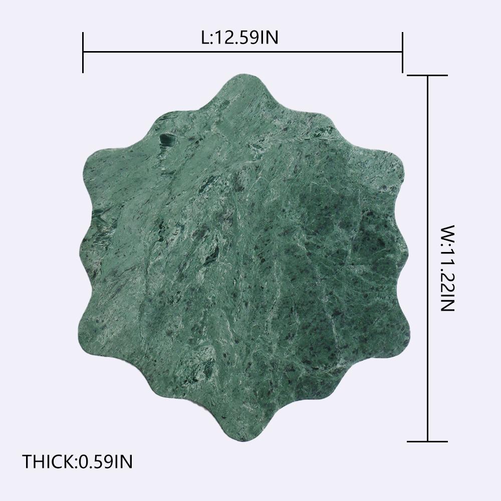 Petal Shape Marble Serving Board Green Fruit Veggie Crudites Platter