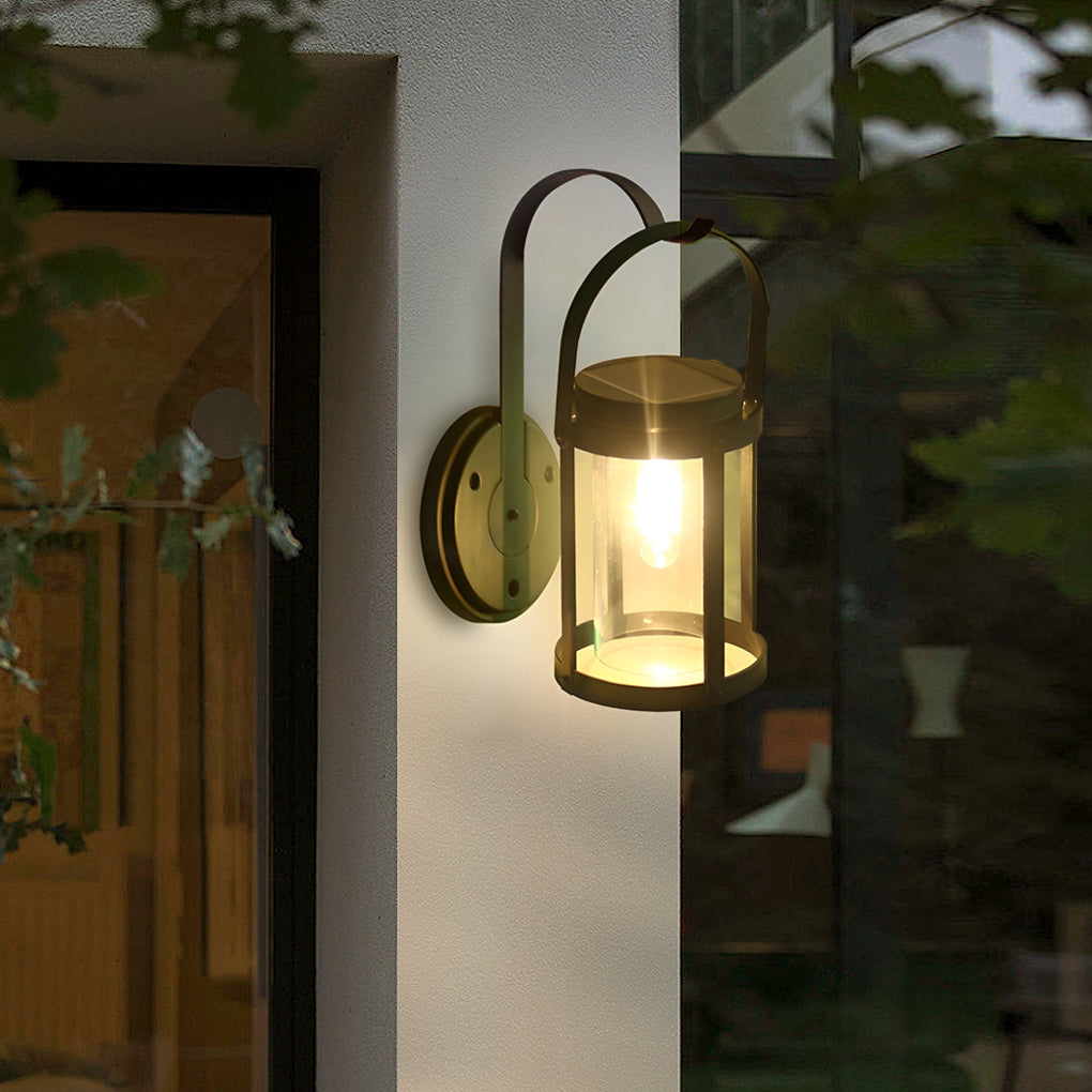 Portable Lantern Shaped LED Waterproof Modern Solar Plug in Wall Sconce Lighting