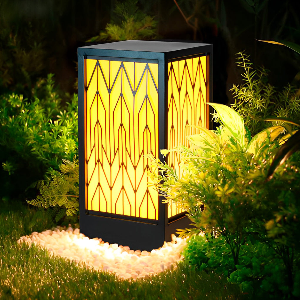 Waterproof LED Black Yard Decor Retro Lawn Lamp Outdoor Landscape Lighting - Dazuma