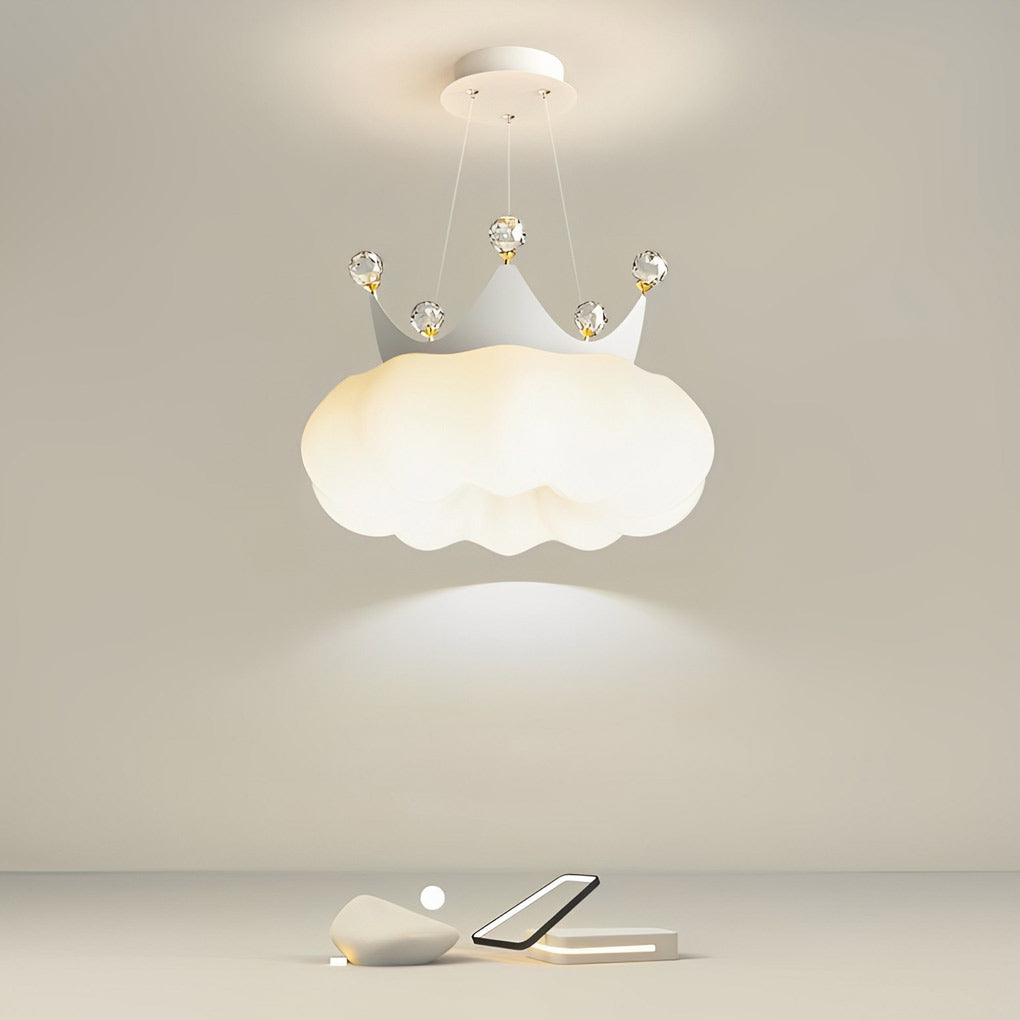 Clouds Crystal Crowns LED Three Step Dimming Ins Modern Chandelier Light