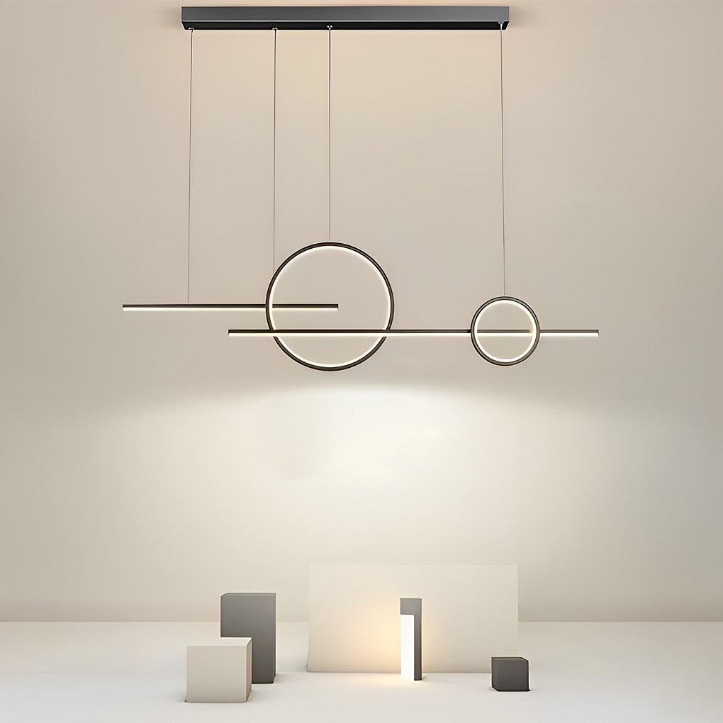 [Open-Box]Circles Three Step Dimming Stepless Dimmable Chandeliers with LED Strip