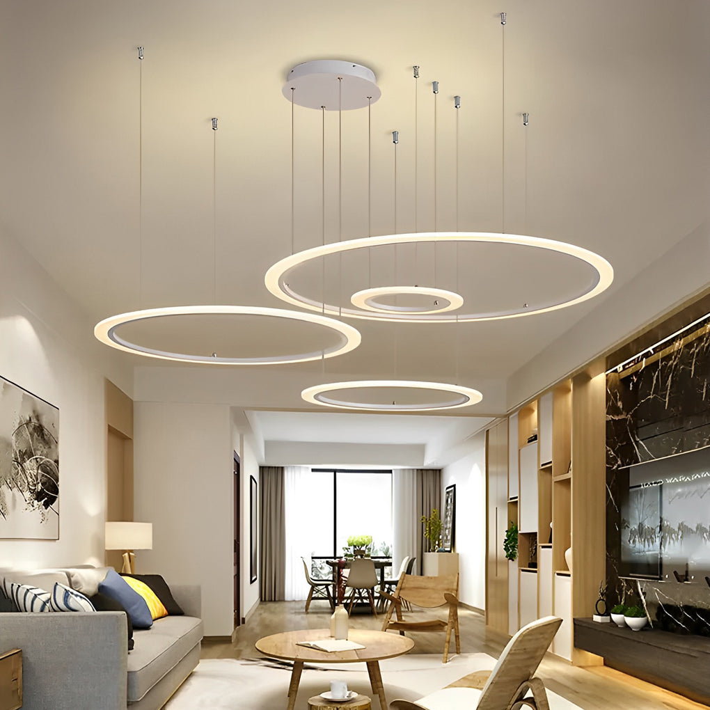 4 Circles Artistic Dimmable LED Modern Pendant Lighting Chandeliers - Dazuma