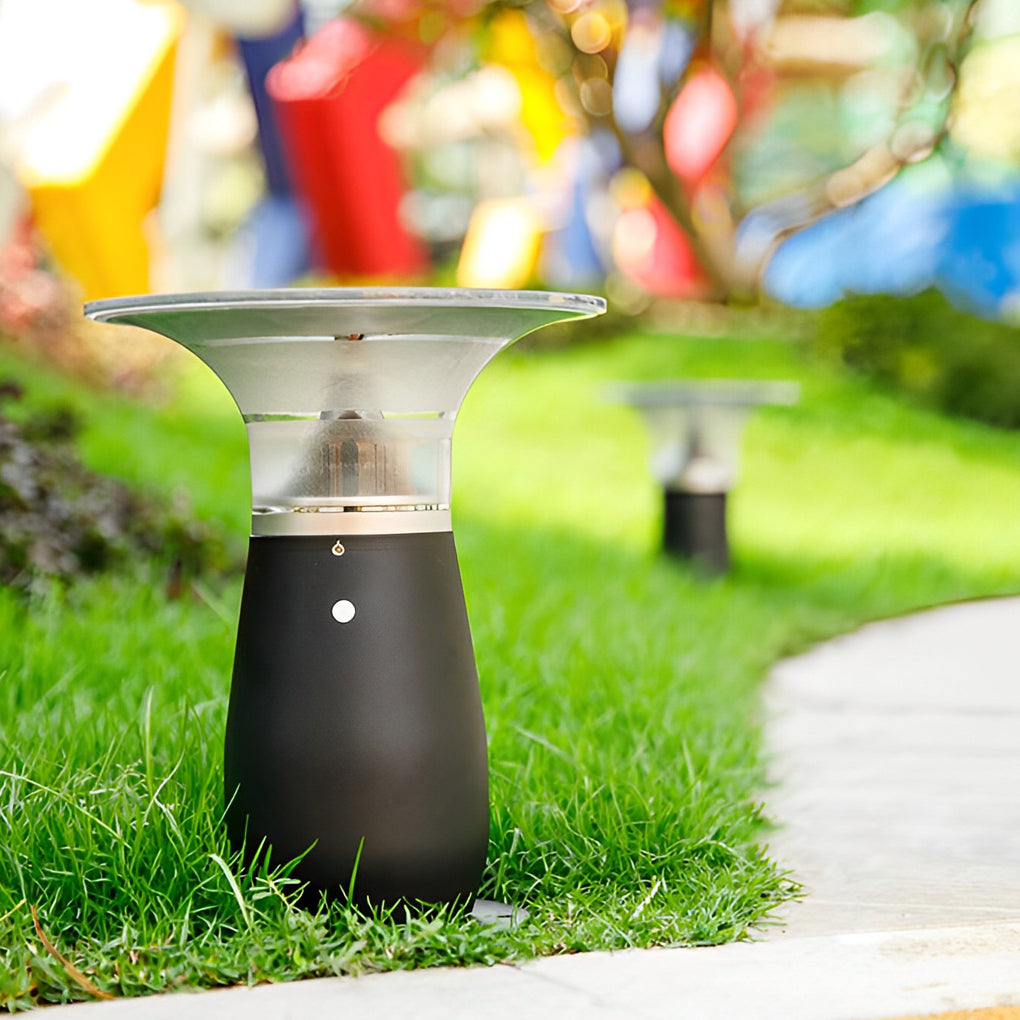 Efficient 3.5W Solar LED Path Downlights 360° Modern Black Landscape Lighting