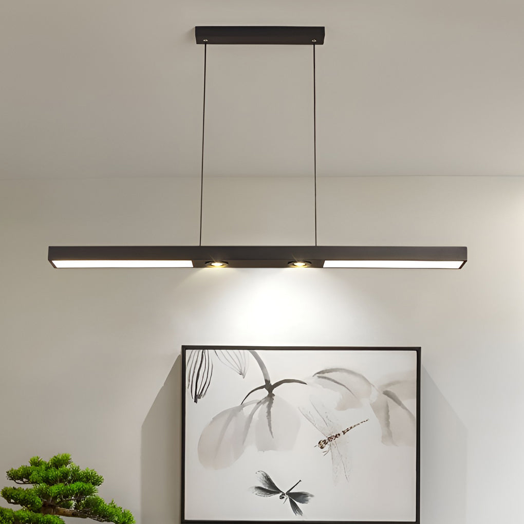 Rectangle Strip LED Black Modern Ceiling Lights Pendant Lighting - Dazuma
