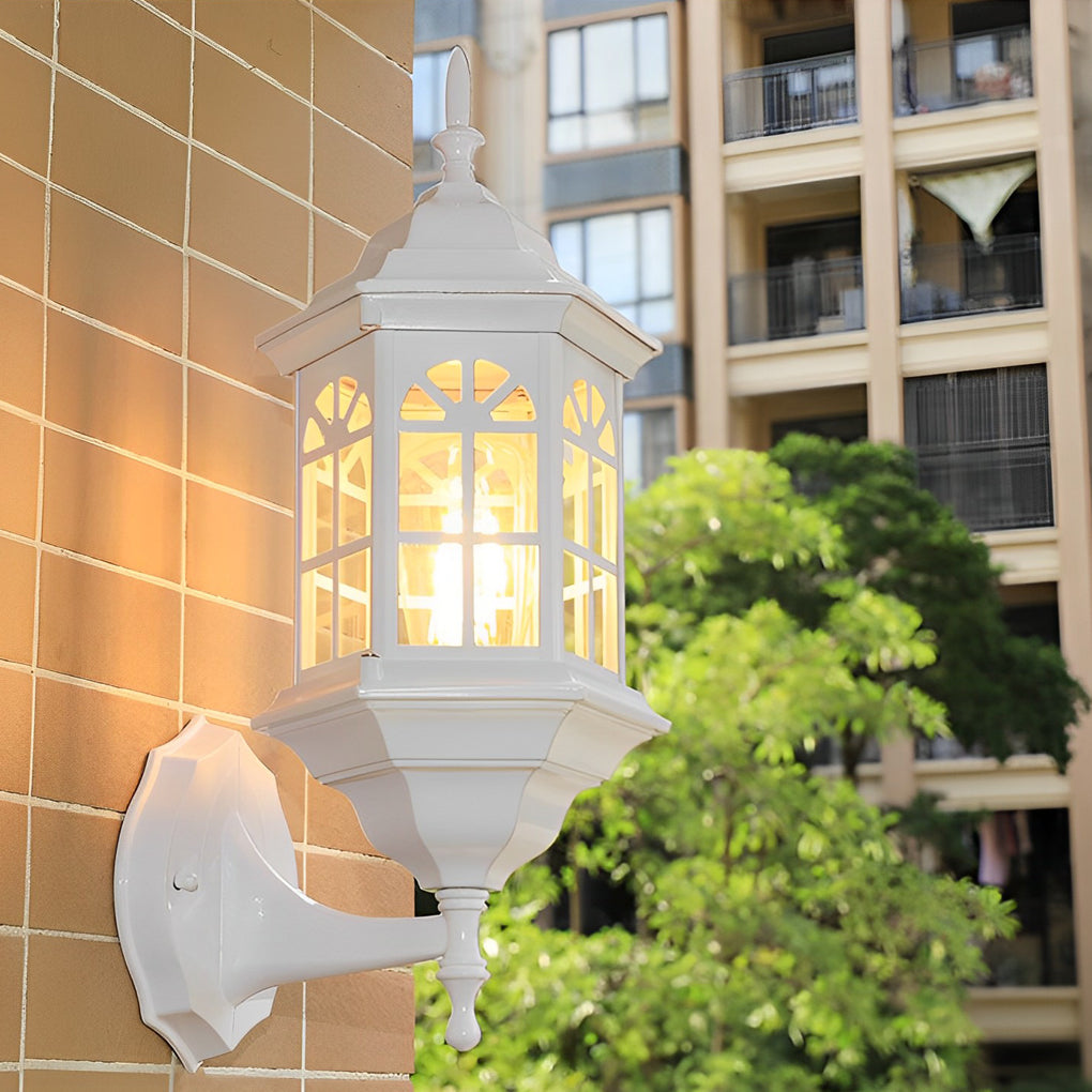 Waterproof LED Glass European-style Outdoor Wall Lamp Plug in Wall Sconce Lighting