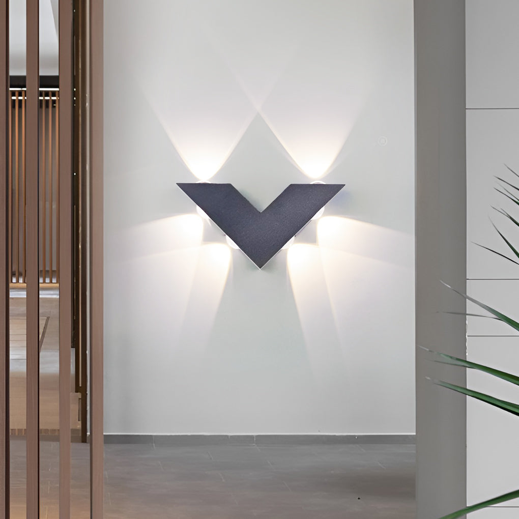 V-shaped Waterproof LED Black Modern Outdoor Wall Lamp Wall Washer Light - Dazuma