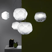 Creative Round Glass Clouds Shaped LED White Modern Chandelier Pendant Light - Dazuma