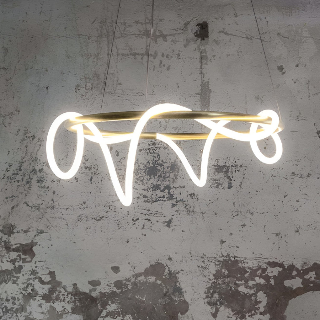 Creative LED Strip Electroplated Metal Modern Chandeliers Ceiling Lights