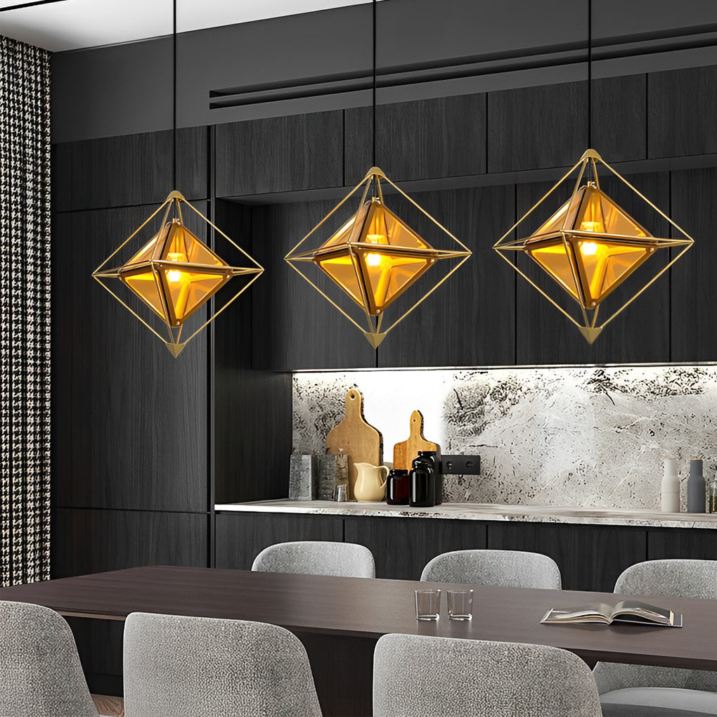 Creative Geometric Glass Modern Minimalist Island Lights Pendant Lights