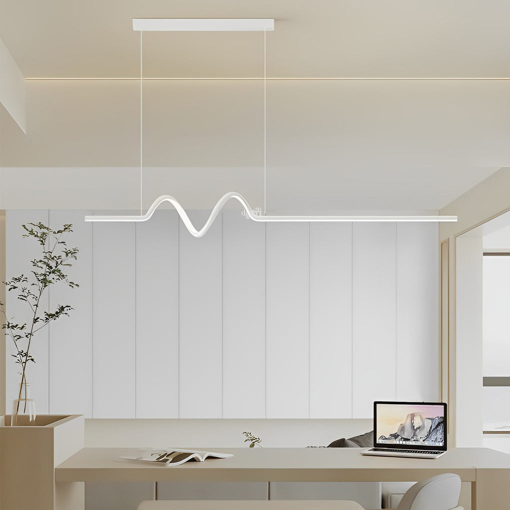 Creative Minimalist Wavy Stepless Dimming Nordic Chandeliers with LED Strip