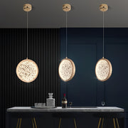 Creative Round Iron Acrylic Three Step Dimming Modern Pendant Lights - Dazuma