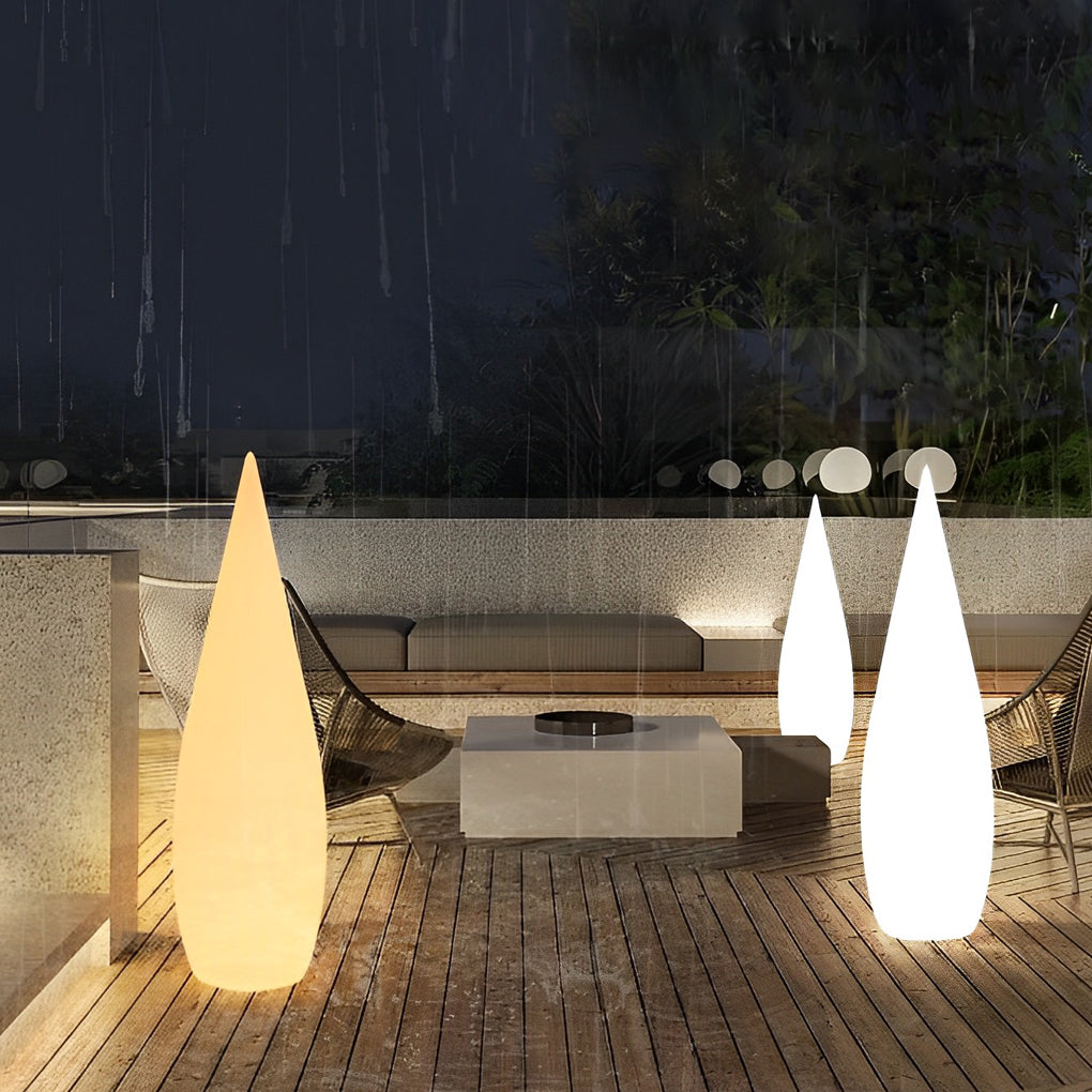 Water Drop LED Waterproof Rechargeable Solar Powered Modern Floor Lamps - Dazuma
