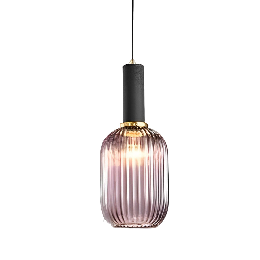 Glass Lantern Shaped Striped Creative Led Nordic Chandelier Pendant Lights