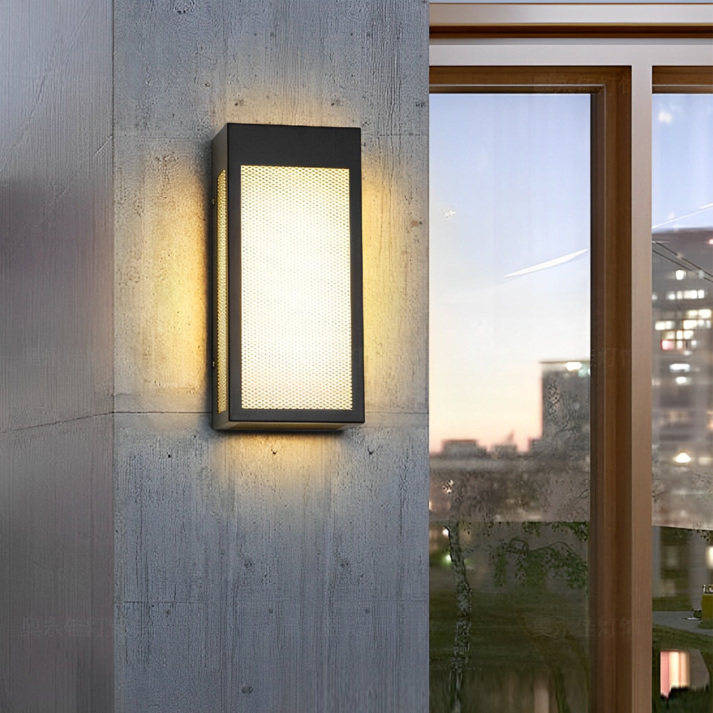 Minimalist Rectangular Waterproof LED Black Modern Outdoor Wall Lamp