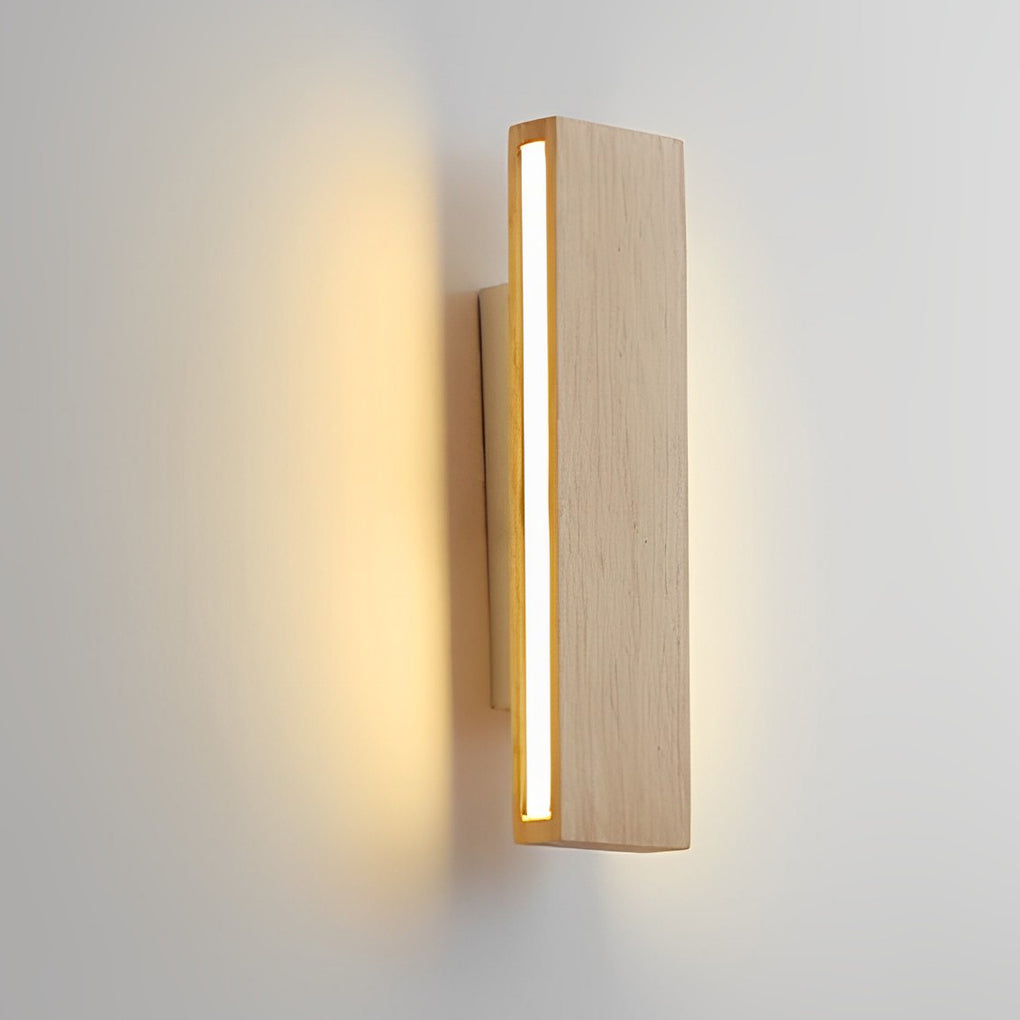 Rotatable Minimalist Rectangular Wood Led Wall Lamp Wall Lights Fixture