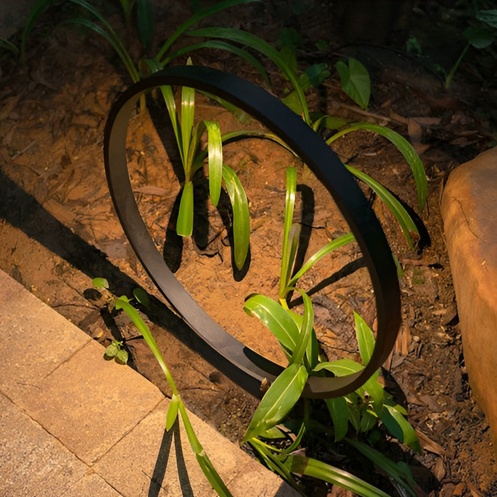 Elegant Circular COB Pathway Light Modern Black Ring Design