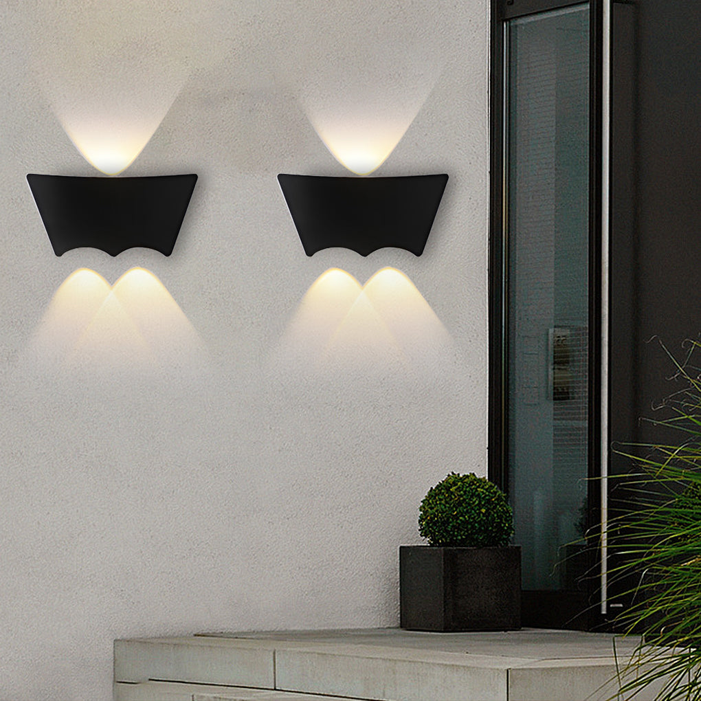 LED Up and Down Lights Waterproof Black Modern Sconce Wall Washer Light