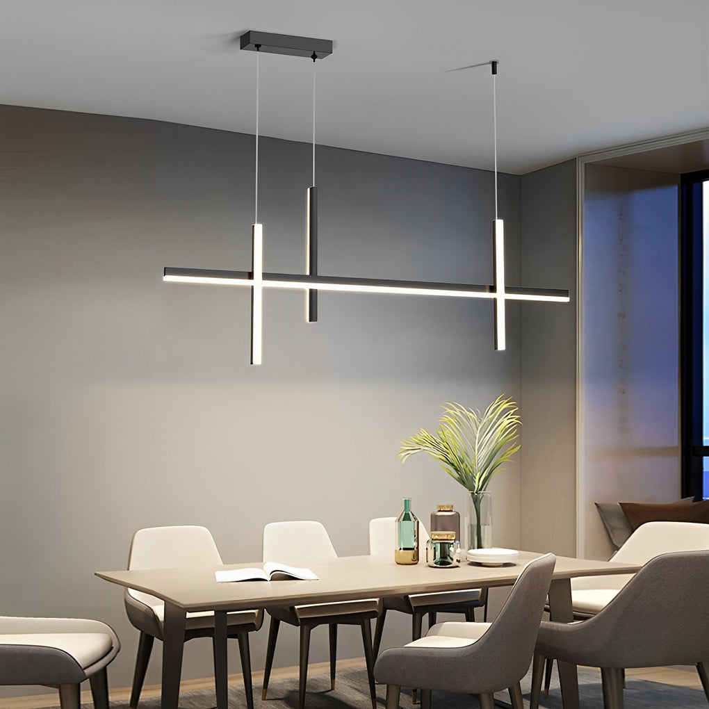 Minimalist Long Liner Lights Three Step Dimming Stepless Dimmable Chandeliers
