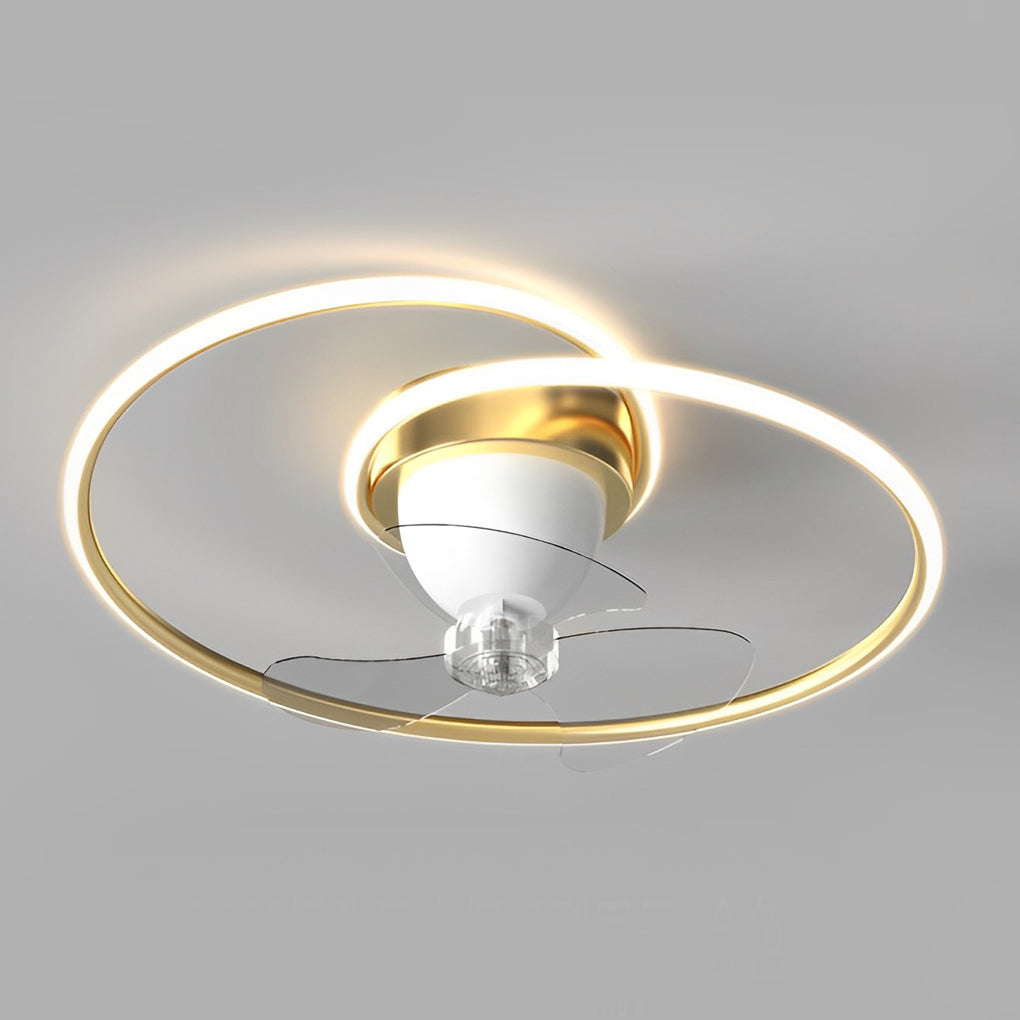 Fan Revolving Light Smart 360° Rotating LED Stepless Dimming Timing Modern Ceiling Fans ...