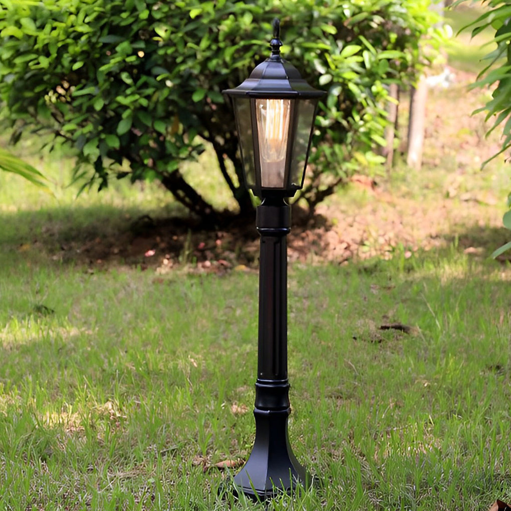 Elegant Traditional Black Post Path Light Waterproof E27 LED Lamp