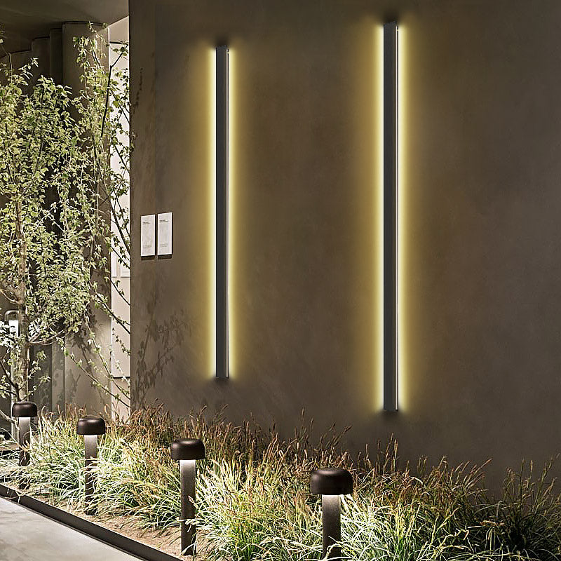 Black Long Strip LED Waterproof Modern Outdoor Wall Lights Porch Lights