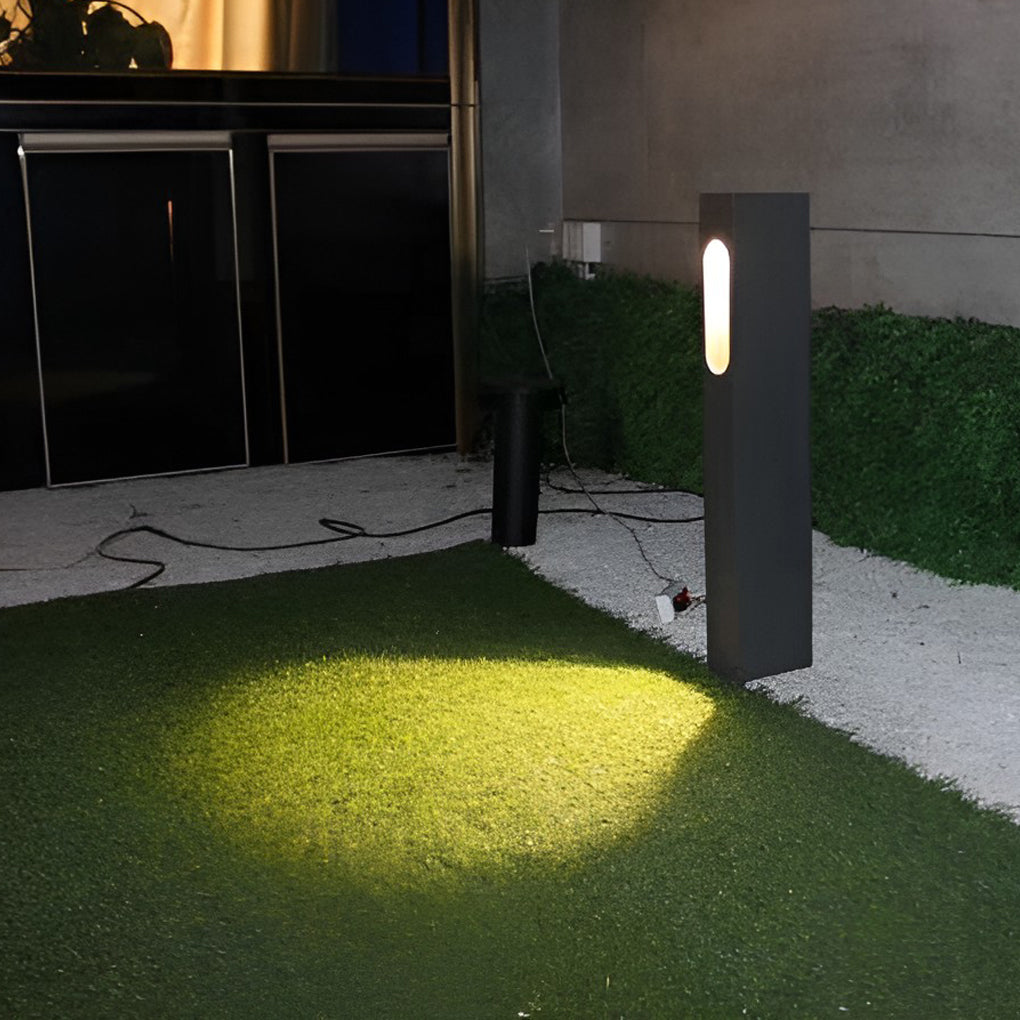 Square Waterproof LED 7W Black Modern Outdoor Lawn Light Pathway Lights - Dazuma