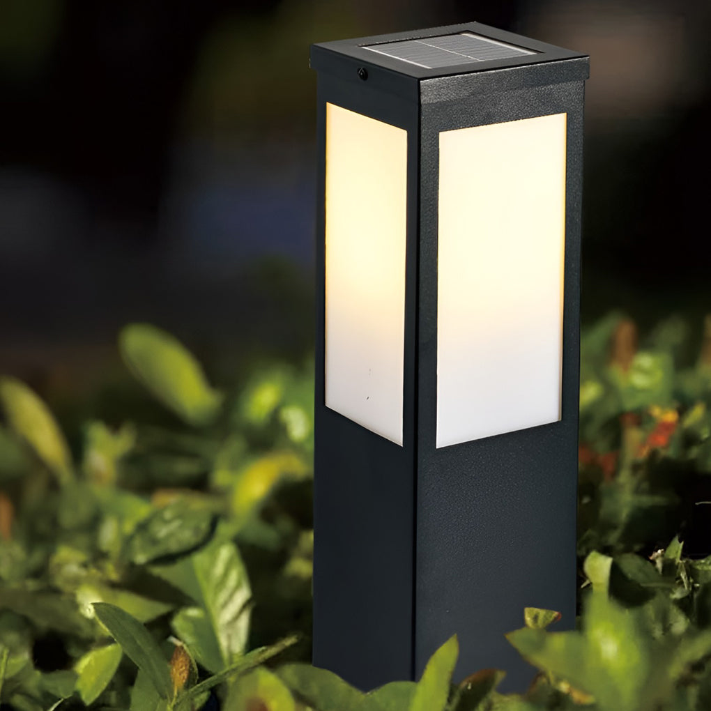 Square Waterproof LED Modern Solar Outdoor Path Lights Post Lights - Dazuma
