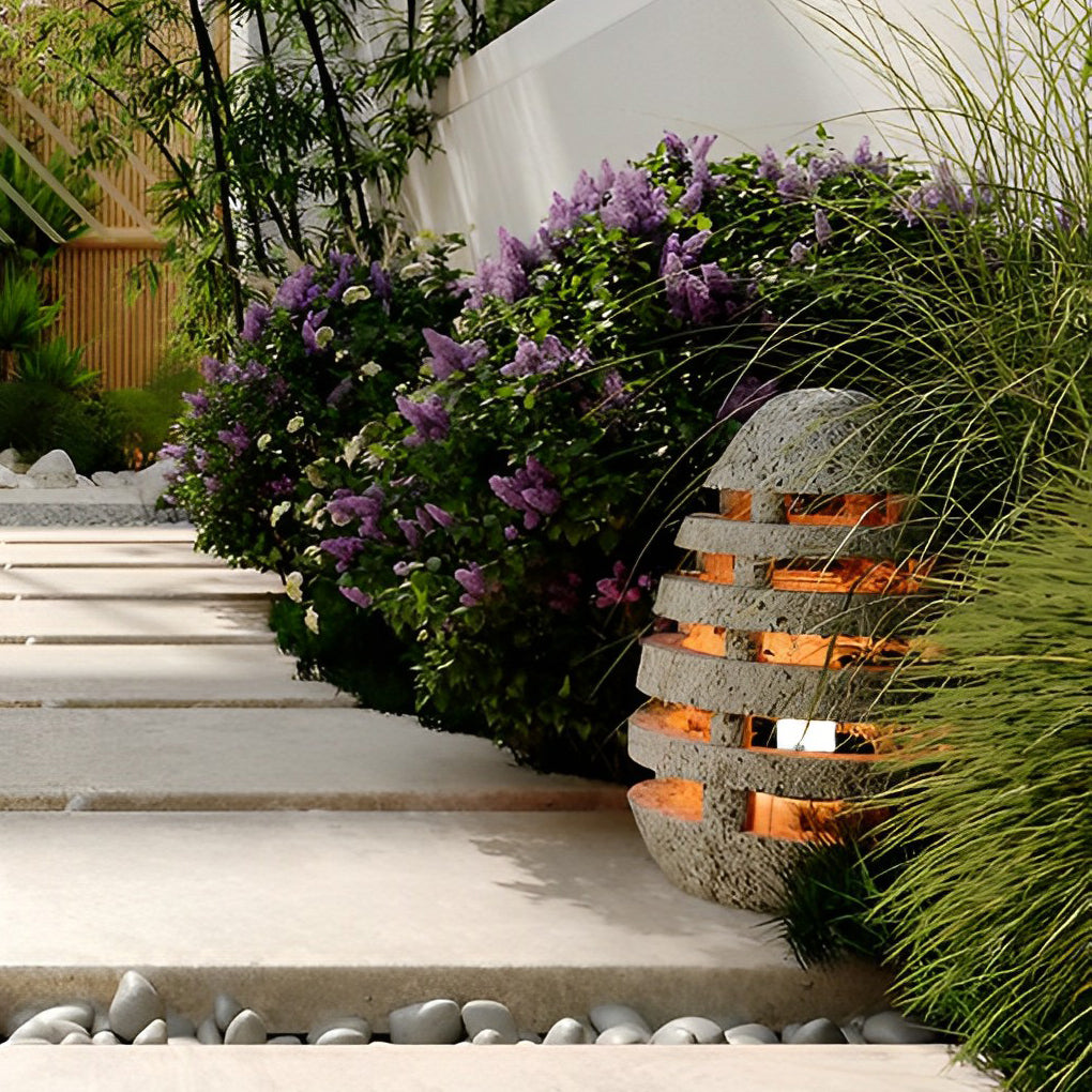 Elegant Egg-Shaped Resin Outdoor LED Lawn Light Waterproof & Modern Lighting