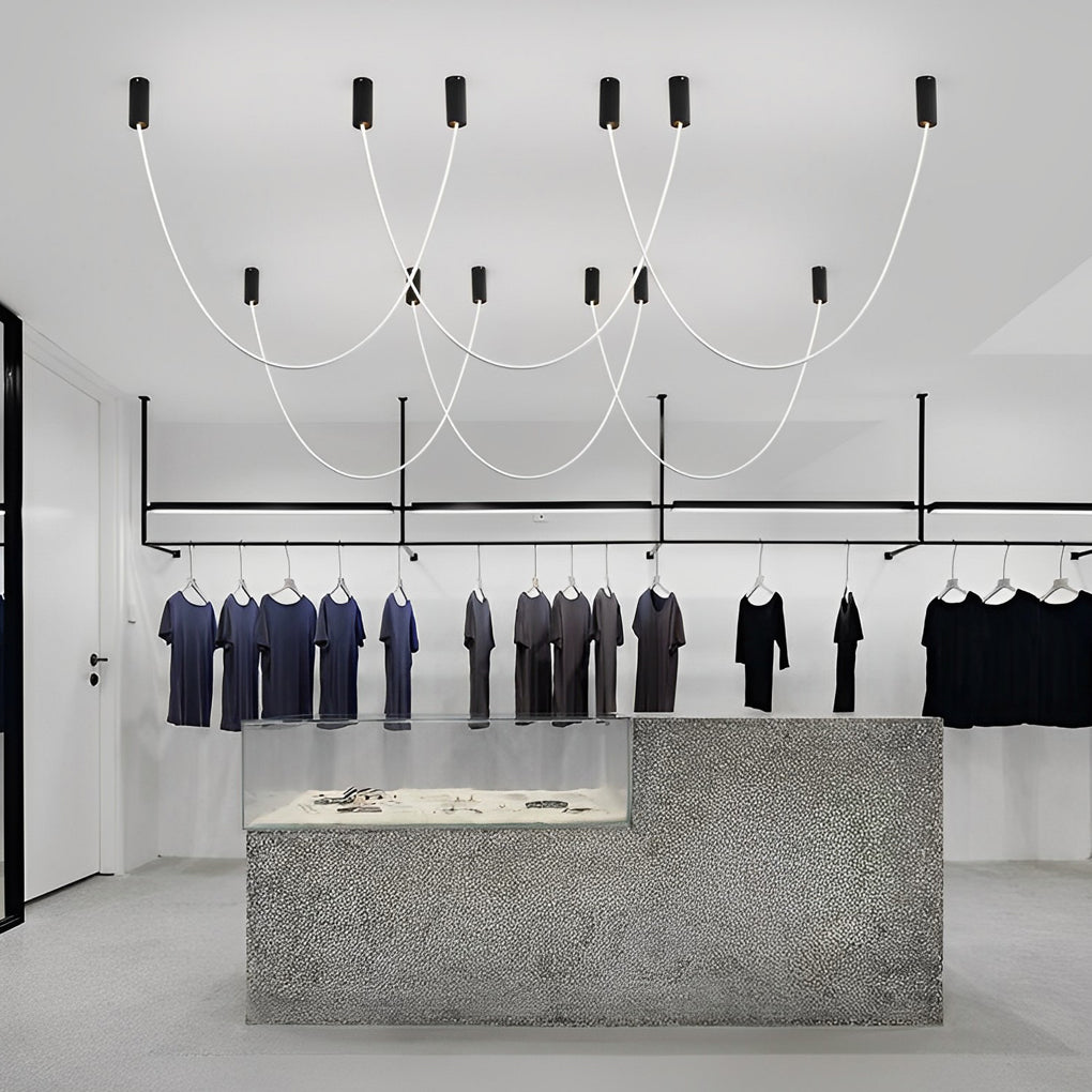 Flexible Long Art Leather Belts Minimalist Duplex Staircase Chandelier - Dazuma