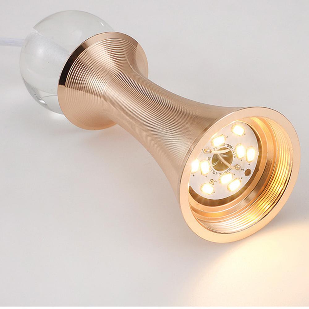 Mini Crystal Electroplated Metal LED Modern Pendant Light Hanging Lamp