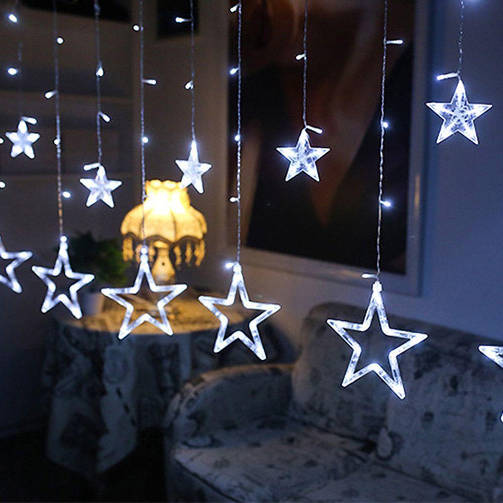 8.2 ft Curtain Hanging String Lights Acrylic Star LED Lighting for ...