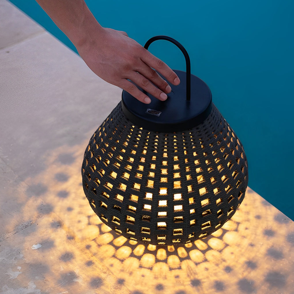 Portable Creative Rattan Waterproof LED Modern Outdoor Lights Lawn Lamp