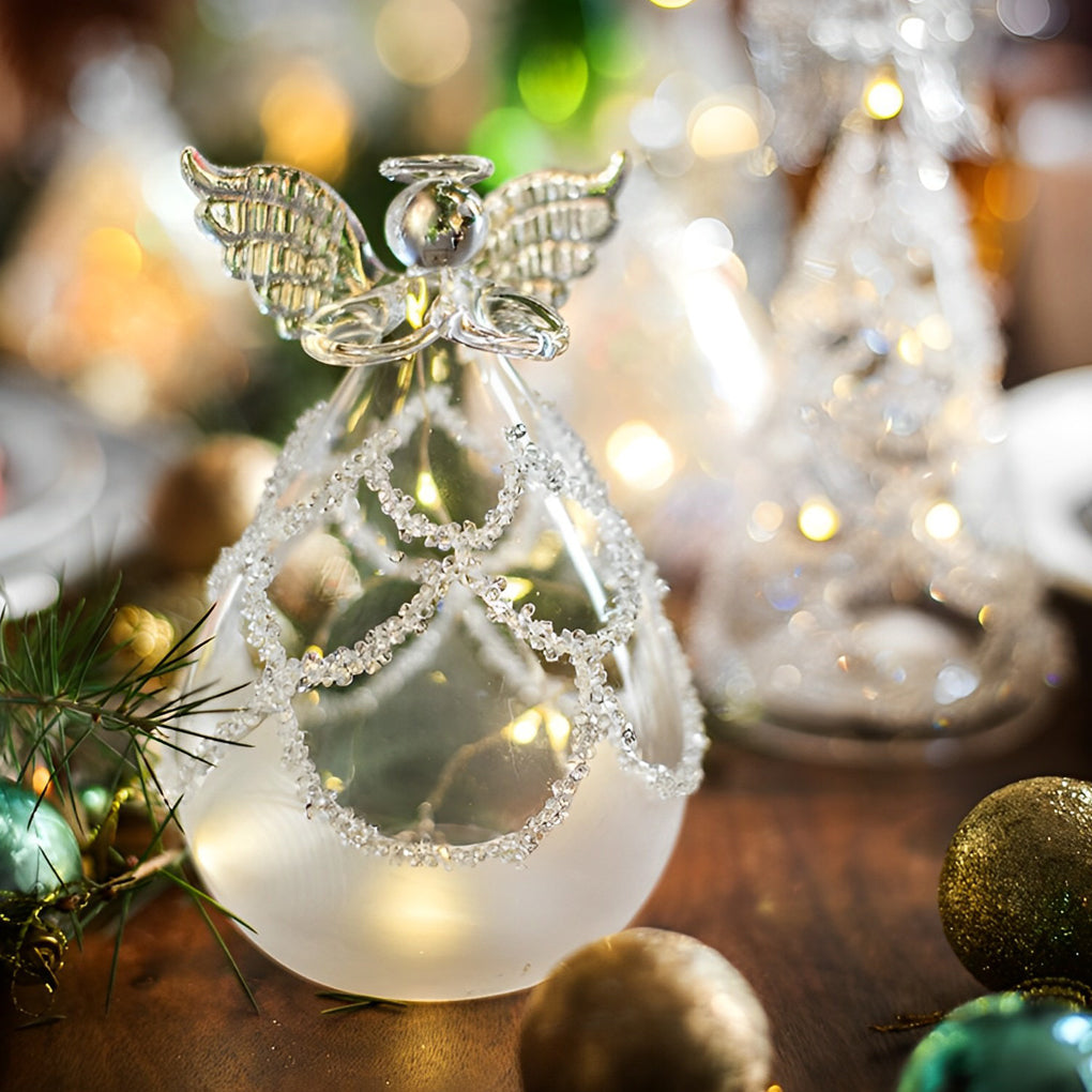 Creative Glass Angel Design LED Night Lighting Decoration Desk Lamp