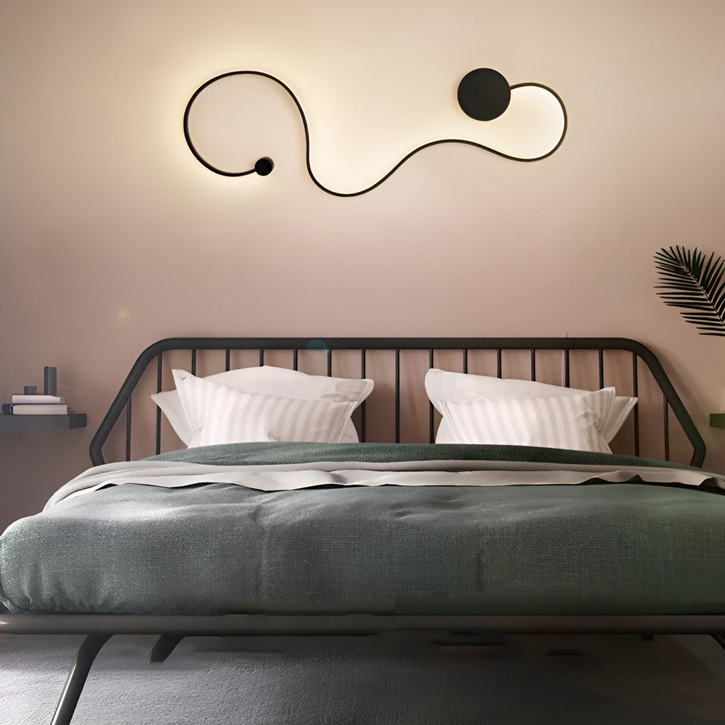 Creative Long Curved Linear LED Modern Wall Sconce Lighting Wall Light Wall Lamp - Dazuma