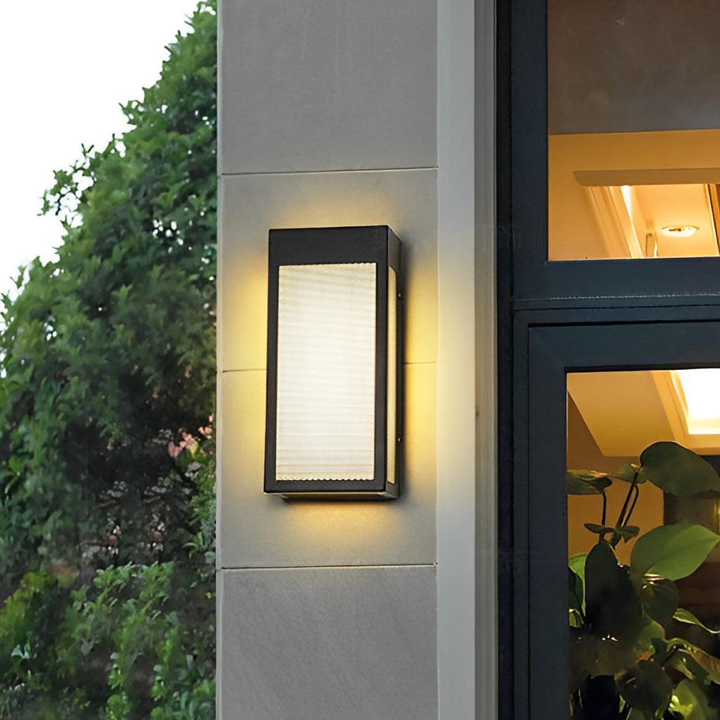 Minimalist Rectangular Waterproof LED Black Modern Outdoor Wall Lamp