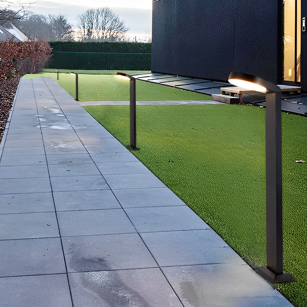 Minimalist LED Black Lawn Lamp Modern, Aluminum Outdoor Lighting