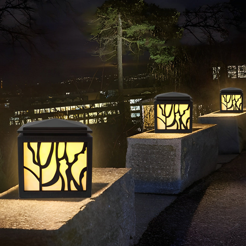 Rustic Creative Waterproof LED Black Retro Outdoor Fence Post Lights - Dazuma