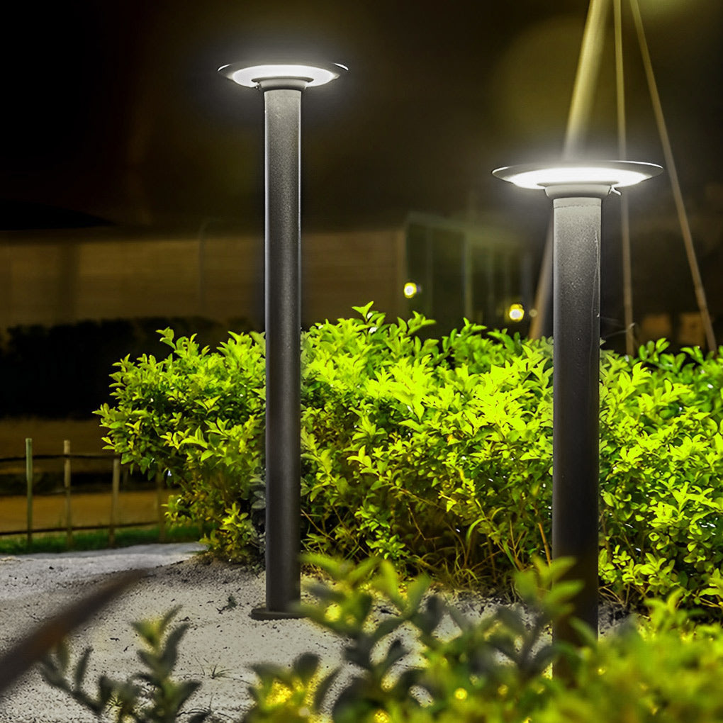 Round LED Solar Garden Light with Intelligent Light-Control & Waterproof Design