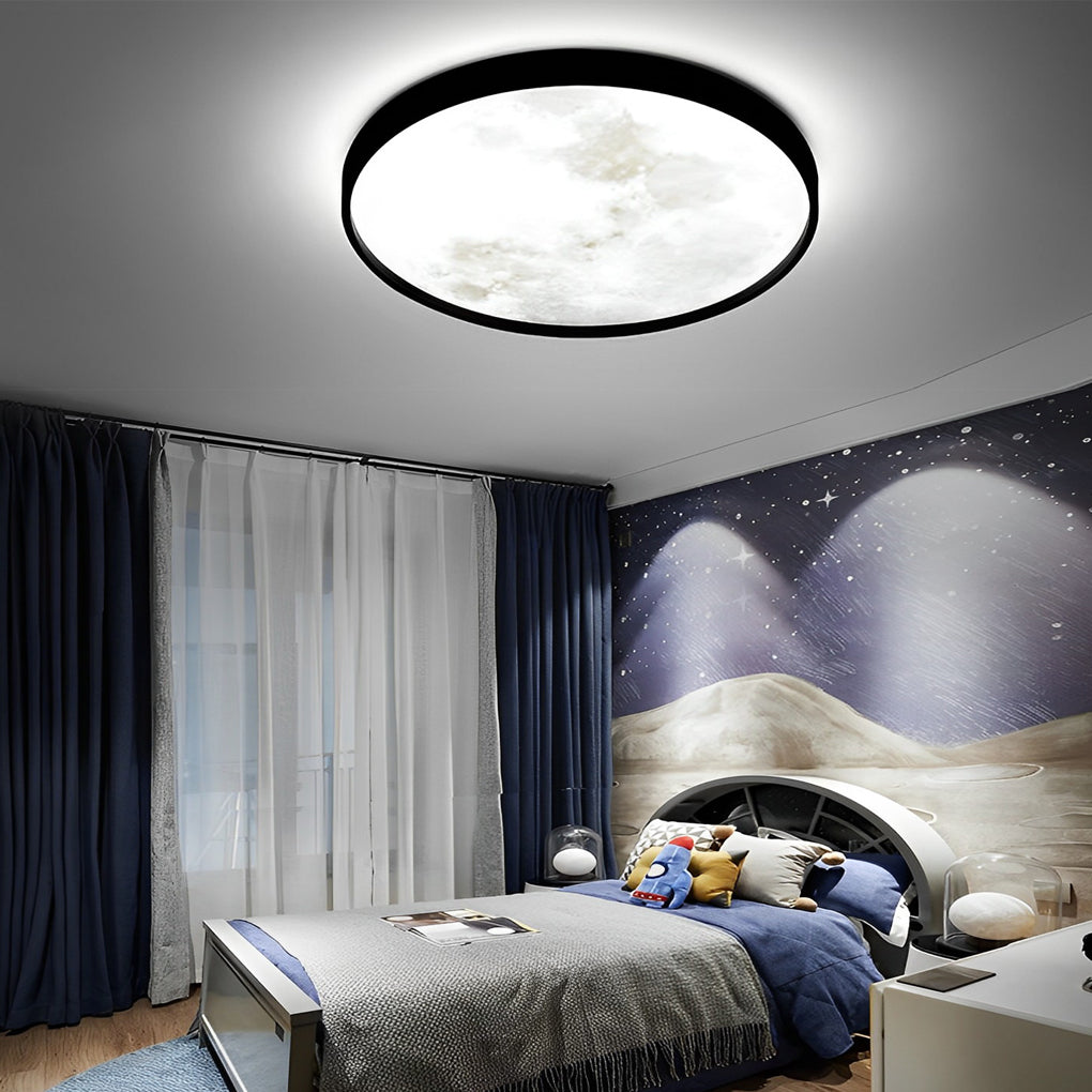 Creative Moon 3 Step Dimming LED Modern Ceiling Light Flush Mount Lighting