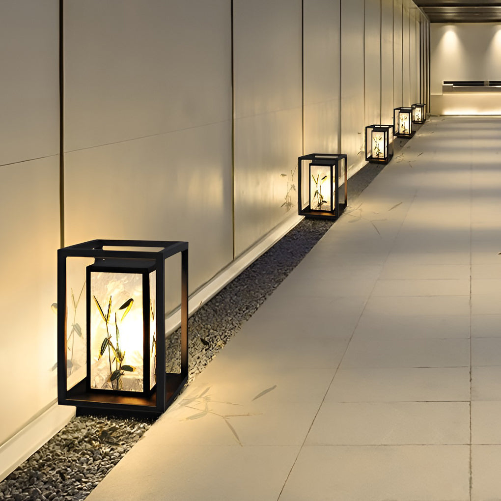 Artistic Solar LED Pathway Lights with Landscape Pattern